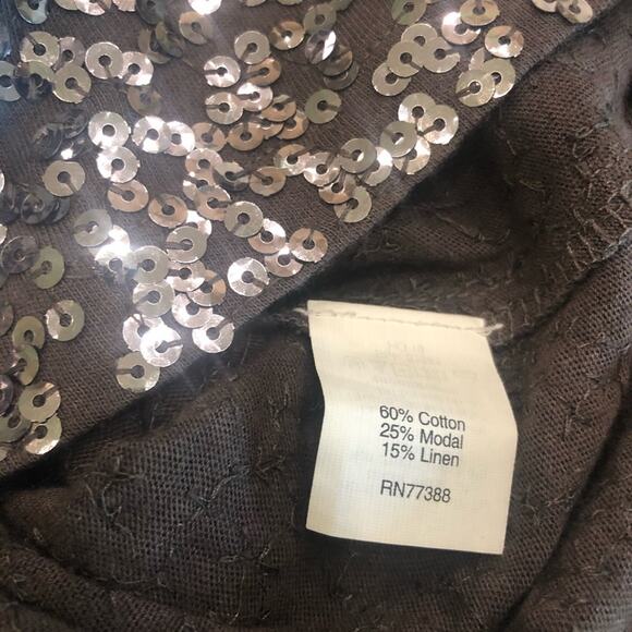J. Crew Sequin Dark Gray Top Blouse XXS Oversized Holiday Glam NYE Party - Picture 6 of 6